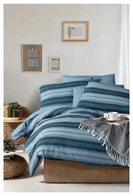 Biancheria da letto blu per letto matrimoniale/per letto prolungato con lenzuolo incluso/4 pz 200x220 cm Stripes – Mila Home
