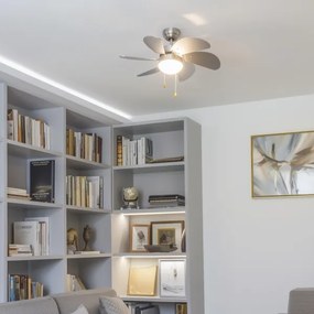 ZEVENTI - Ventilatore da soffitto FAMARA 1xE14/60W/230V grigio