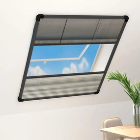 Zanzariera Plissettata Finestra Alluminio 80x100 Cm Con Tendina /