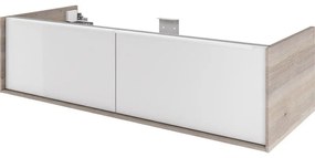 Mobile da bagno sotto lavabo SENSEA Neo marrone laccato lucido L 120 x H 32 x P 48 cm 2 cassetti, lavabo non incluso