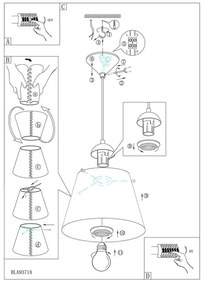 Eglo 54459 - Lampadario a sospensione con filo MOLOVE 1xE27/60W/230V