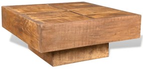 Tavolino da caffè marrone quadrato in legno massello di mango
