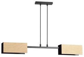 Lampadario Minimal Sarutahiko Acciaio Nero 2 Luci E27 Ip20