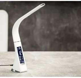 Immax 08949L - Lampada da tavolo LED dimmerabile con display LEATHER LED/6,5W/5V bianca