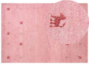 Tappeto Gabbeh lana rosa 160 x 230 cm YULAFI Beliani