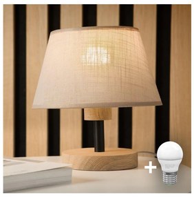 Brilagi - LED Lampada da tavolo ANTHONY 1xE14/40W/230V quercia/beige