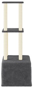 Albero per Gatti con Tiragraffi in Sisal Grigio Scuro 133,5 cm