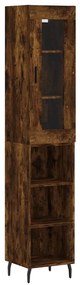 Credenza rovere fumo 34,5x34x180 cm in legno multistrato