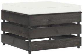 Ottomana Modulare Con Cuscino İn Legno Impregnato Grigio /