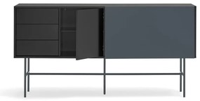 Cassettiera bassa nero-antracite con ante scorrevoli 180x91 cm Nube - Teulat