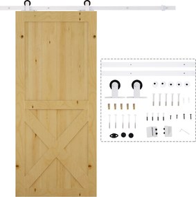 Kit per Porta Scorrevole con Binario 183 cm in Acciaio Bianco...