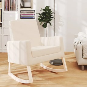 Sedia A Dondolo Crema İn Tessuto /