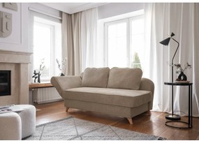 Chaise longue grigio tortora (con penisola a sinistra) con rivestimento in velluto a coste Chic Charlotte – Miuform