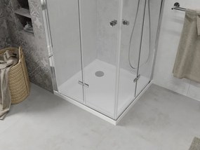 Mexen Lima Duo cabina doccia pieghevole 90 x 90 cm, trasparente, cromo + piatto Flat - 856-090-090-01-02-4010