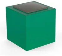 Pouf da Giardino 50x50 cm con Cuscino in Resina Arkema Iris Comfort Verde Scuro