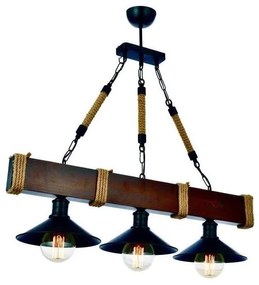 Lampadario su catena KUTUK 3xE27/60W/230V marrone