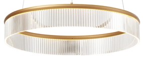 Lampada a sospensione moderna ottone 59cm incl. LED dimmerabile a 3 livelli - Anello Chandelier
