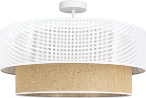 Lampadario a plafone BORHO 1xE27/60W/230V Ø 40 cm bianco/juta