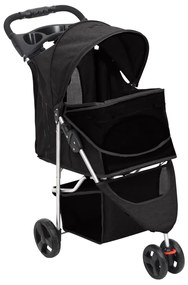 Passeggino per cani pieghevole nero 80x46x98cm tessuto oxford