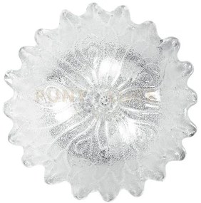 Plafoniera dedalo con decori in vetro