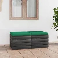 Pouf da Giardino su Pallet 2 pz con Cuscini in Massello di Pino cod mxl 74519