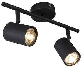 Faretto moderno nero orientabile a 2 luci - Jeana