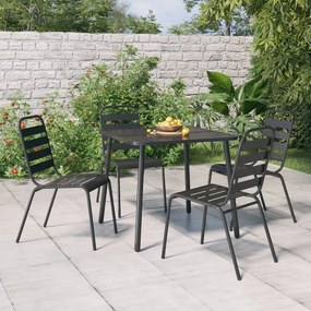 Set Da Pranzo Da Giardino 5 Pz İn Acciaio Antracite /