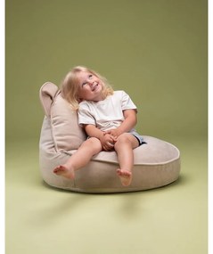 Pouf a sacco per bambini beige con rivestimento in velluto Bear – Wigiwama