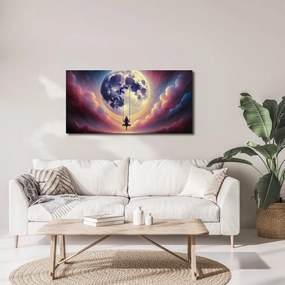 Quadro su tela – Altalena tra le nuvole e la luna