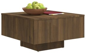 Tavolino rovere marrone 60x60x31,5 cm in legno multistrato
