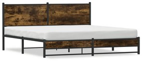 Giroletto Senza Materaso İn Metallo Rovere Fumo 160x200 Cm /
