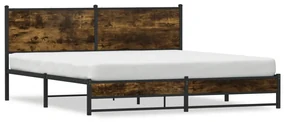 Giroletto Senza Materaso İn Metallo Rovere Fumo 160x200 Cm /
