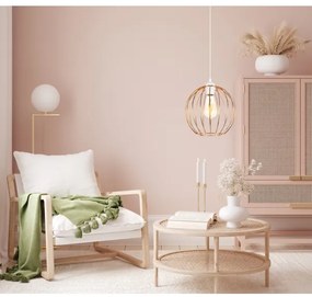 Lampadario a sospensione con filo MATT 1xE27/60W/230V bianco/rame