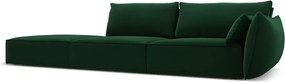 Divano verde scuro con penisola a destra con rivestimento in velluto 264 cm Vanda – Mazzini Sofas