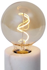 Lampada da tavolo moderna bronzo con marmo bianco - Marissa