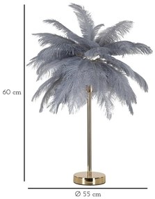 Lampada da tavolo grigia-oro (altezza 55 cm) Palm - Mauro Ferretti