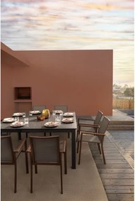 Sedia Da Esterno In Alluminio E Textilene Con Braccioli Konnor Terracotta Bizzotto