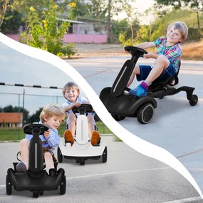 Costway Macchina per bambini 3-8 anni con sedile regolabile su 2 posizioni rotazione a 360°, Go kart elettrico 6V 4 Colori