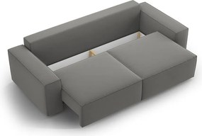 Divano grigio allungabile e con contenitore rivestito in velluto 247 cm Jodie – Micadoni