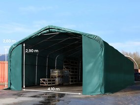 TOOLPORT 6x12m tendostruttura altezza 2,6m, PVC 850, verde scuro, con statica (sottofondo in terra) - (49418)