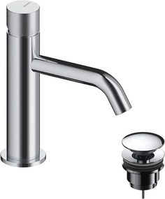 Rubinetto per lavabo a canna bassa getto laminare cristallino Loop K cromo spazzolato lucido SANYCCES