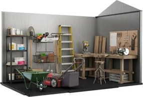 Casetta Da Giardino In Resina 230x350x242H Cm Oakland 7511 Grigio Keter