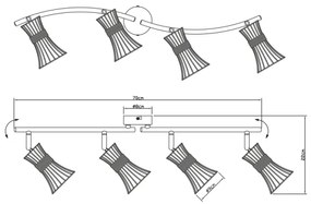 Globo 54814-4 - Luce Spot PURRA 4xE14/40W/230V