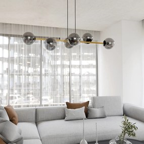 Lampadario a sospensione GRAVITY 6 Nero/Bianco e Oro 6xE14