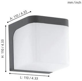 Eglo 96256 - Applique a LED da esterno JORBA LED/4,9W/230V IP44