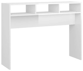 Tavolo consolle bianco lucido 105x30x80 cm in truciolato