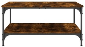 Tavolino da salotto rovere fumo 80x80x40cm in legno multistrato