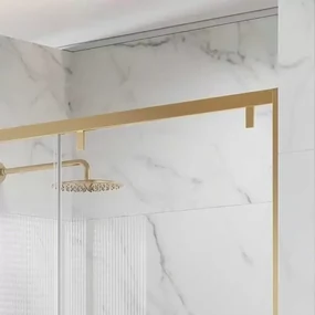 Kamalu - Doccia nicchia oro spazzolato 120cm scorrevole altezza 200h | KSA4000G