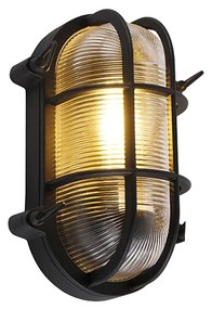Lampada da parete e soffitto industriale nera ovale IP44 - Noutica