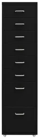 Schedario mobile nero 28x41x109 cm in metallo